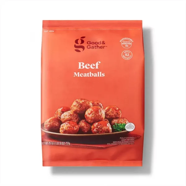 Good & Gather Beef Meatballs - Frozen - 26oz Fully Cooked